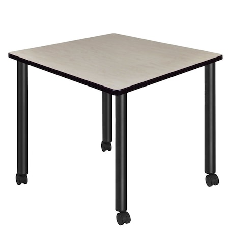 Regency Kee Mobile Tables, 36 W, 36 L, 29 H, Wood, Metal Top, Maple TBMC3636PLBK